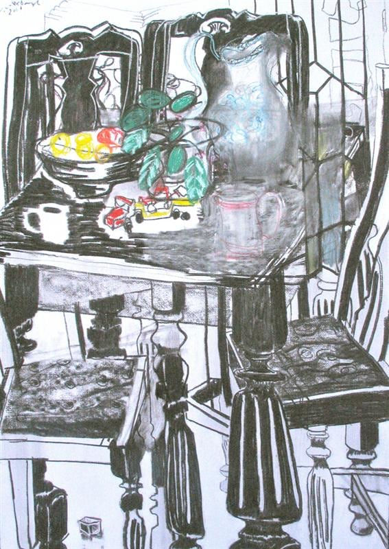 John Oxborough, Still Life with African Violets, 2010