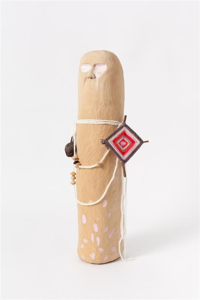 Wanda Gillespie, Spirit Guy with Gum Nut and God’s Eye, 2018