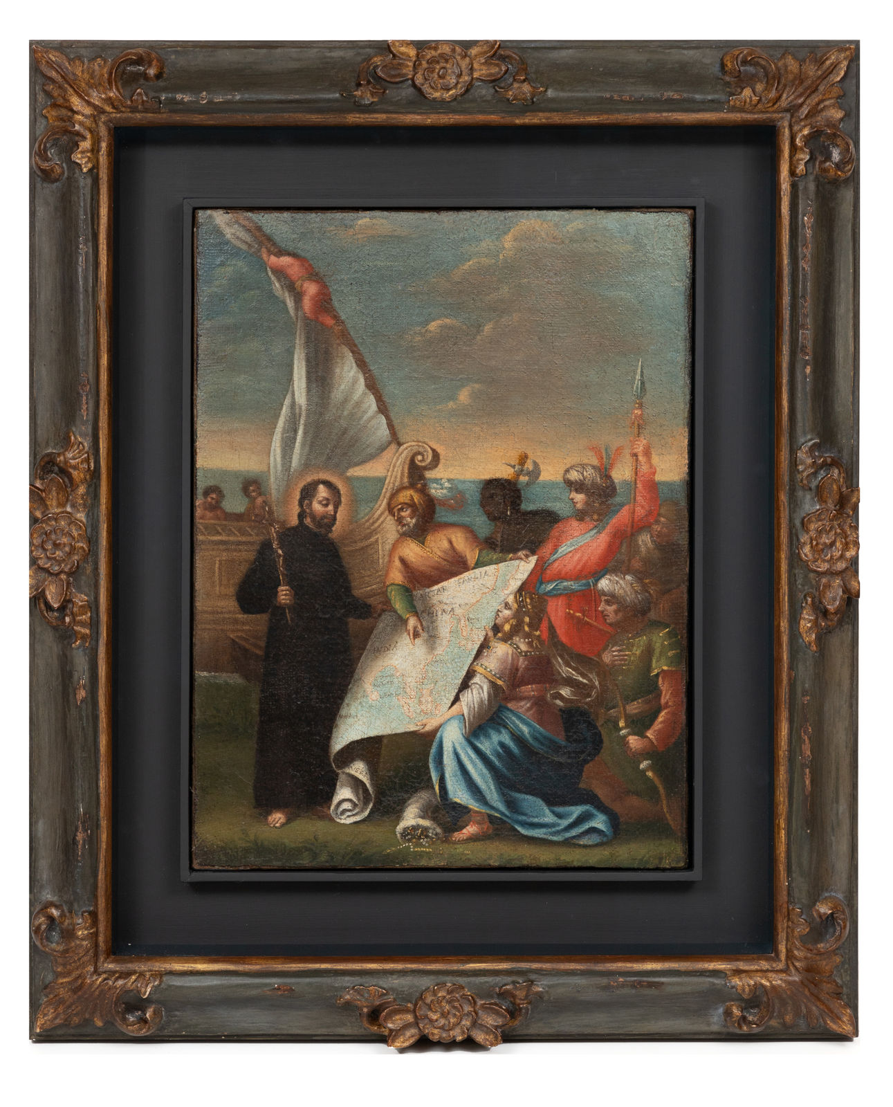 Saint Francis Xavier Before the Map of His Missions, Iberian school, 17th century