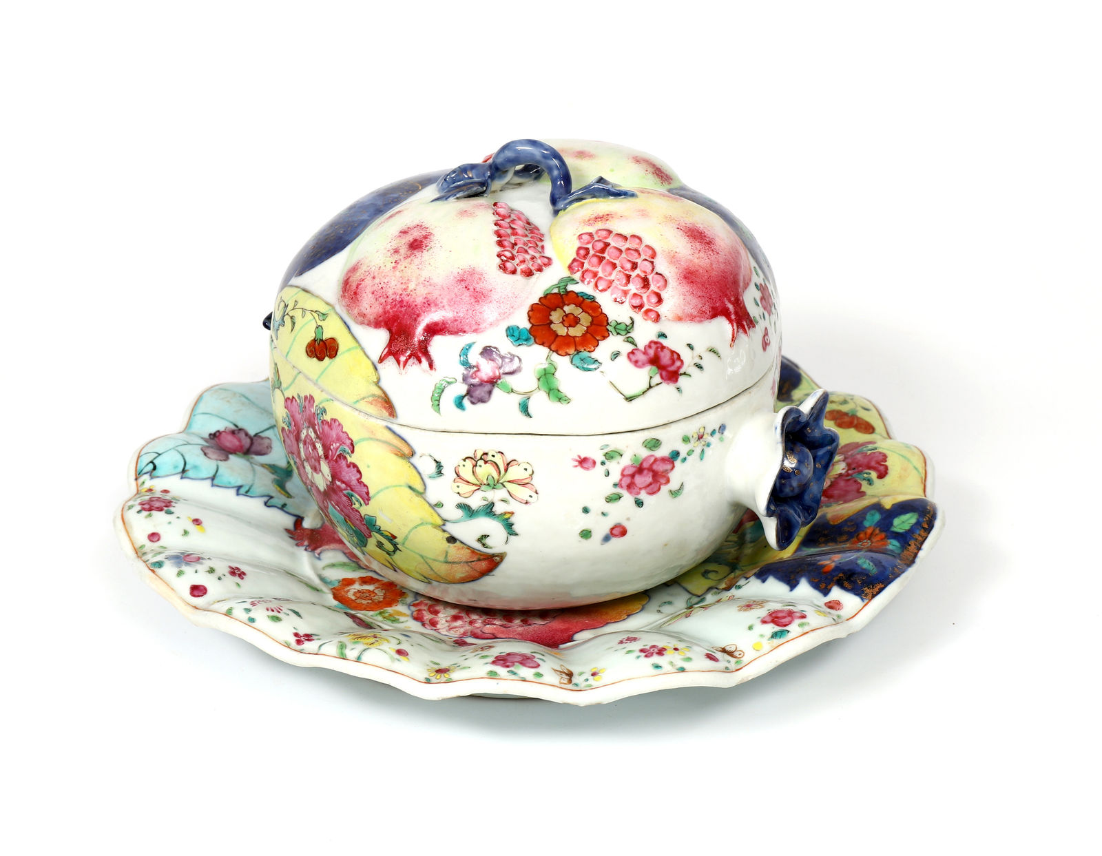 Terrina com Prato "Folha de Tabaco", Dinastia Qing, Reinado Qianlong (1736-1795)