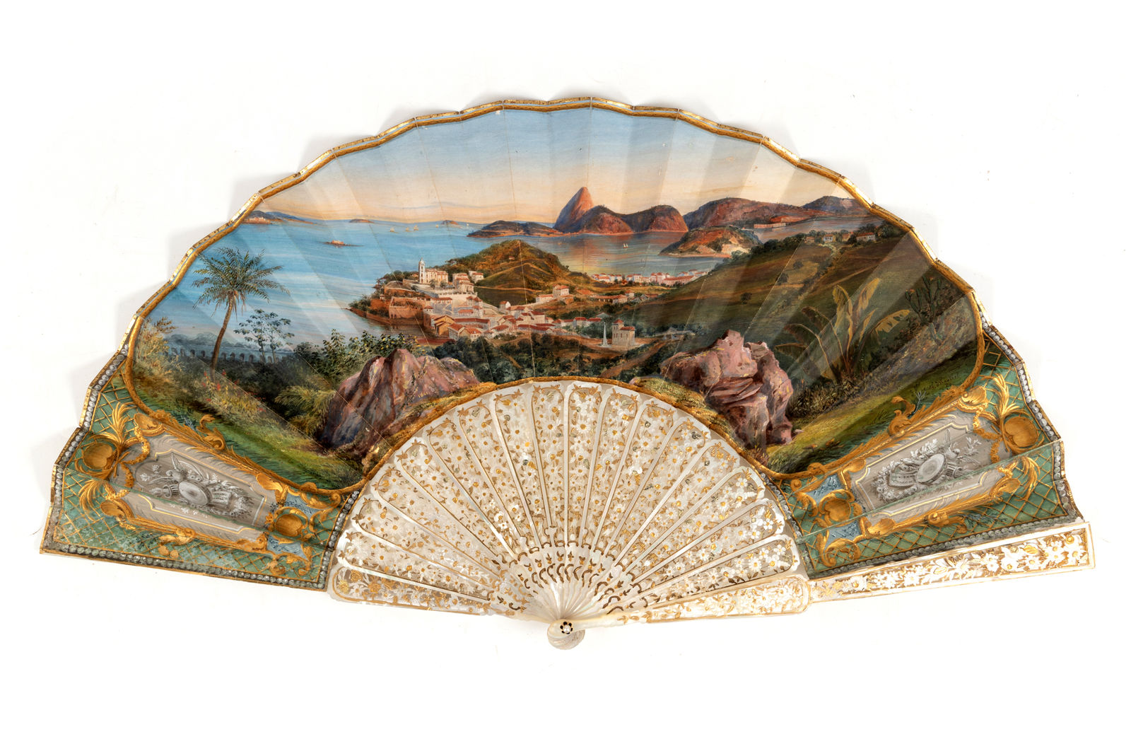 An Imperial Princess D. Januária de Bragança folding fan, France; 1861 (?) or 1874 (?)