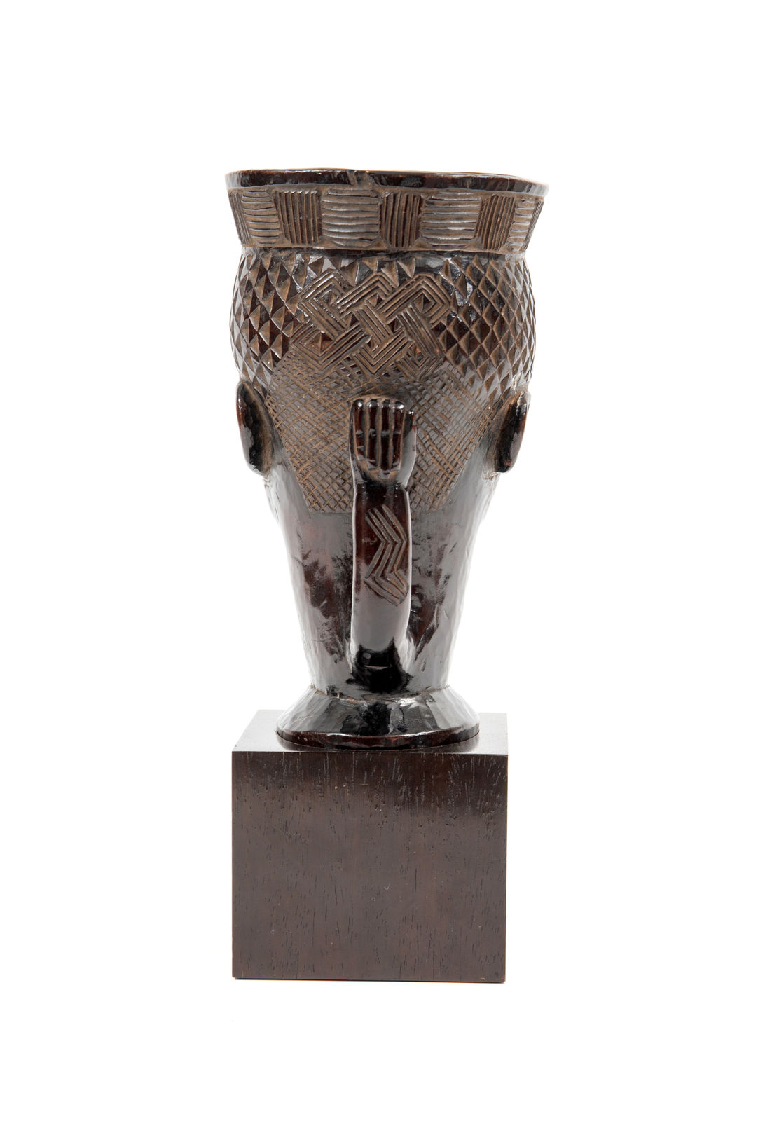 A high dignitary Kuba palm wine container, Kuba, Democratic Republic of the Congo; 19th–20th century