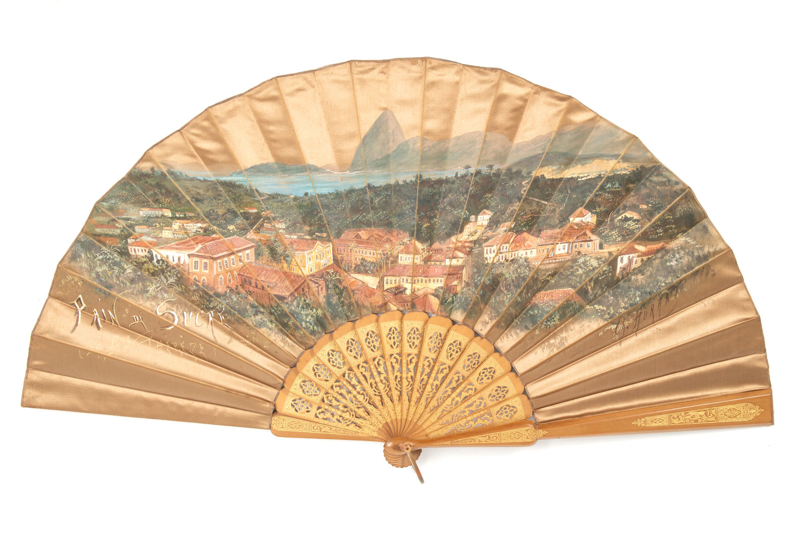 Folding fan with a view of Rio de Janeiro, Rio de Janeiro or Paris?, 2nd half of the 19th century