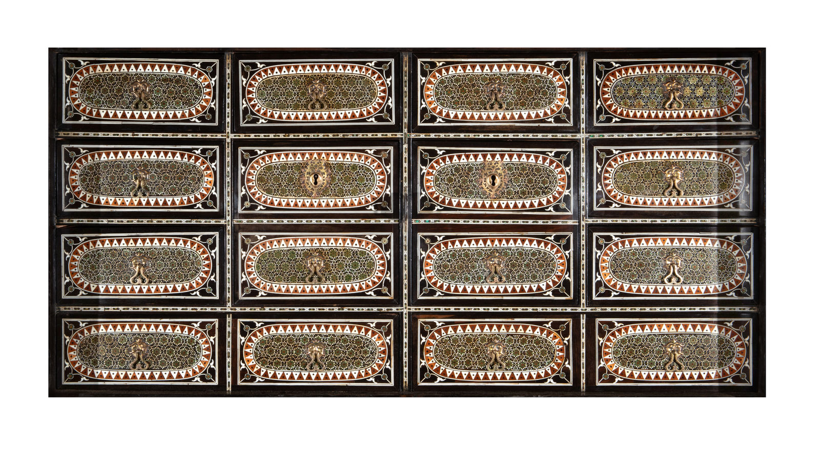 Armário - Contador de grandes dimensões (Dressoir) Indo-português , Índia, prov. Sinde (atual Paquistão), c. 1580-1630