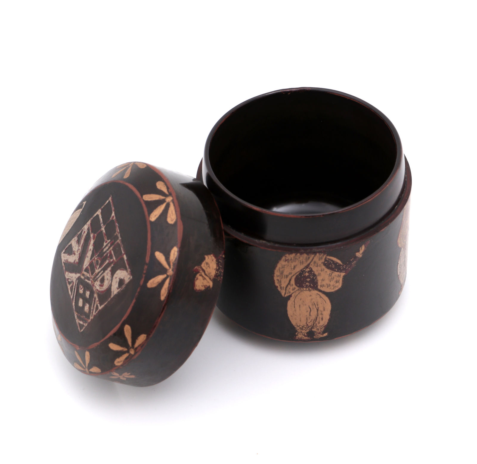 A Namban box with three Portuguese figures, Japan, Edo period; ca. 1860 (?)