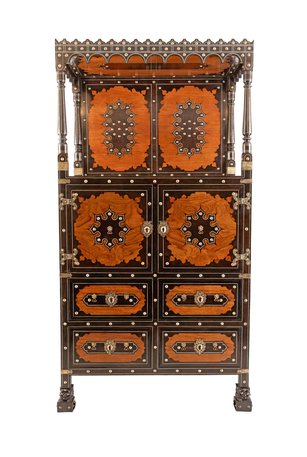 Armário - Contador de grandes dimensões (Dressoir) Indo-português , Índia, prov. Sinde (atual Paquistão), c. 1580-1630