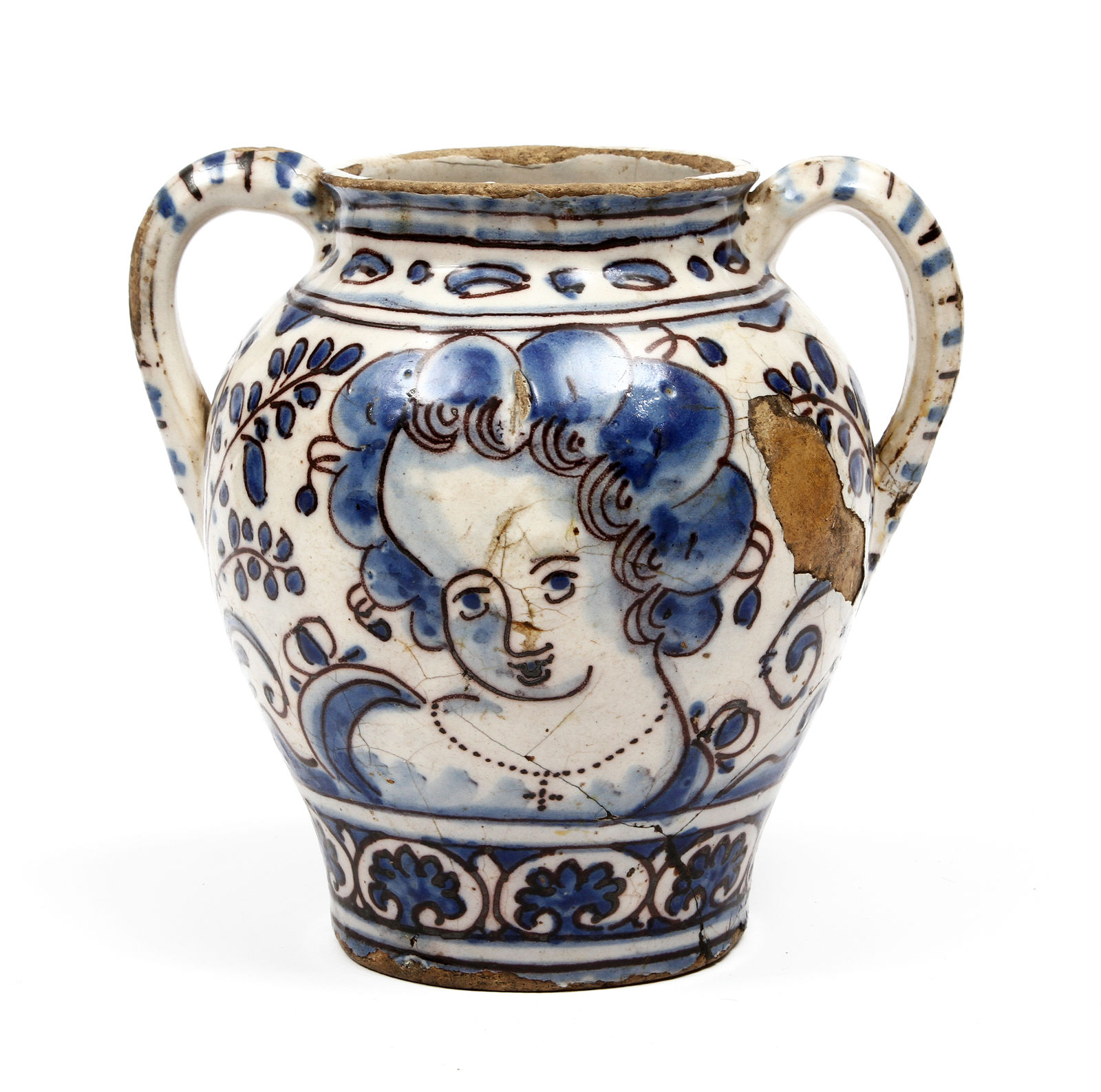 A two-handled pot of Bellas decoration, 1660–1680