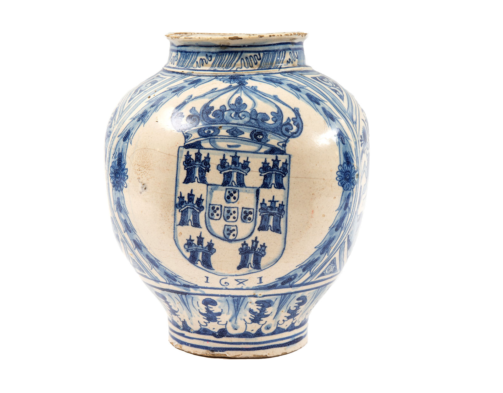 Pote Datado com Armas Reais portuguesas, Lisboa, 1641