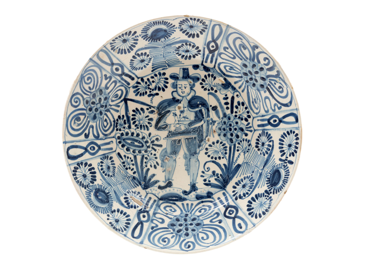 A Landscape with a Nobleman display plate, Lisbon, 1620–1630
