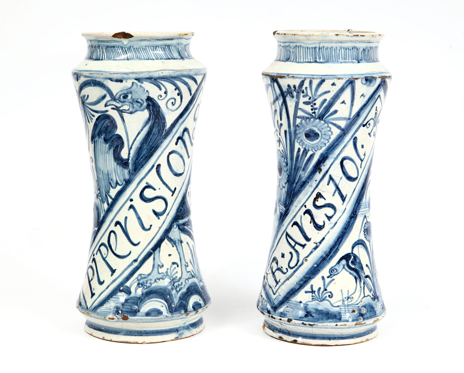 Par de Canudos de Farmácia de Grandes Dimensões pra Pimenta Indiana e Aristolochia, Lisboa, 1620-1640