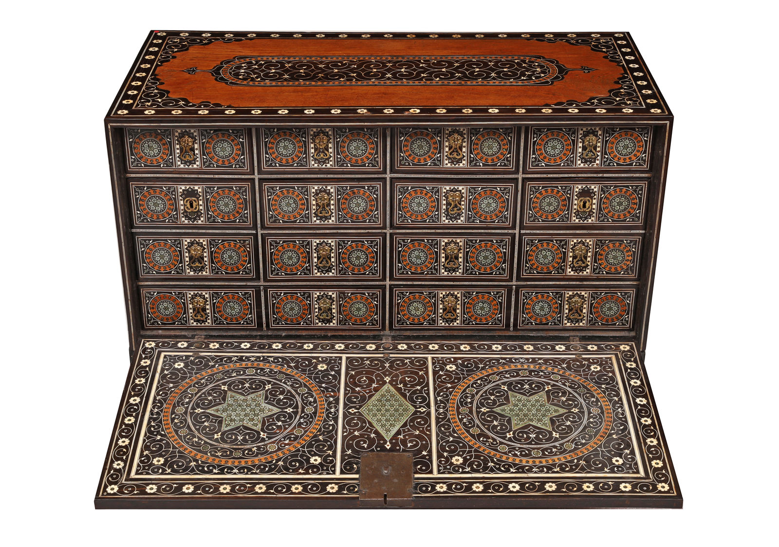 An Indo-Portuguese fall-front Sindh cabinet, Probably Sindh (present-day Pakistan); ca. 1580–1630