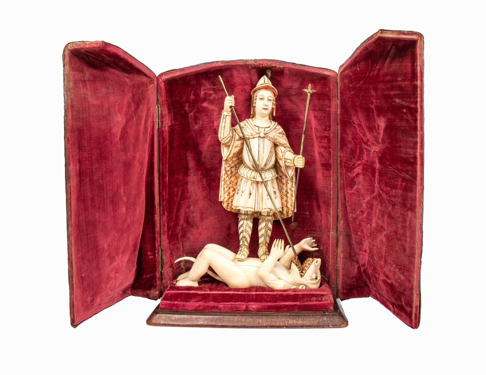 An Indo-Portuguese Archangel Michael slaying the dragon, India, Goa; 17th century