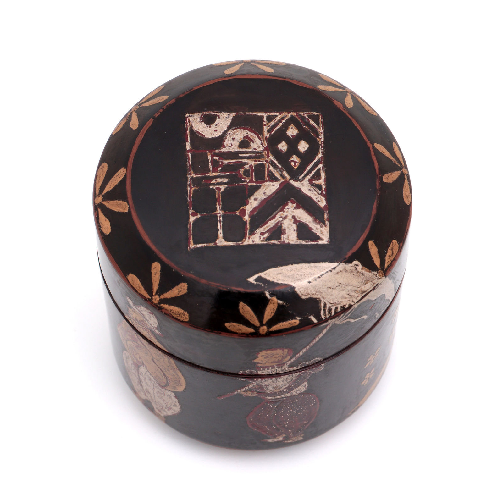 A Namban box with three Portuguese figures, Japan, Edo period; ca. 1860 (?)