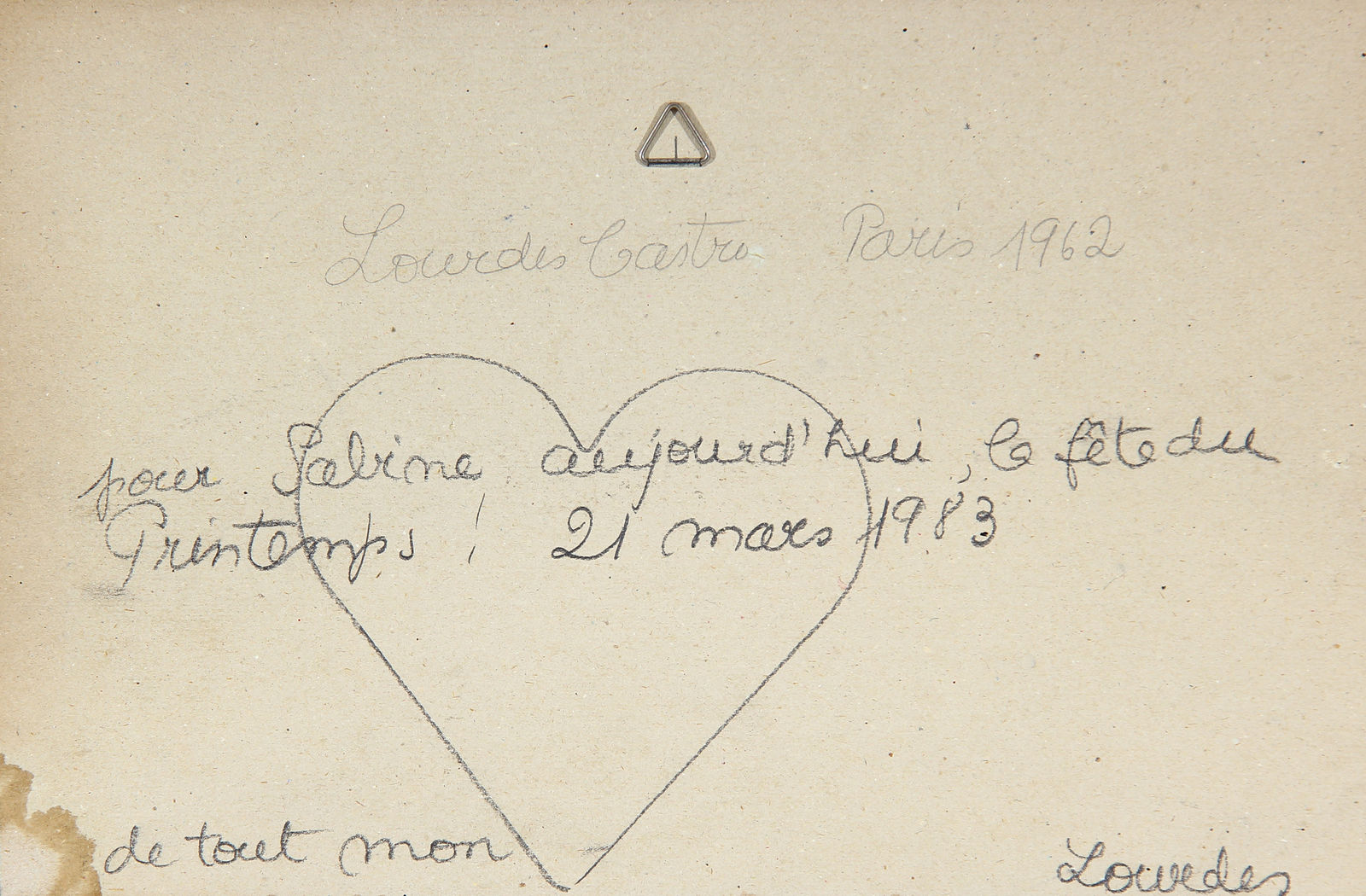 Lourdes de Castro, Porte Bonheur, 1962