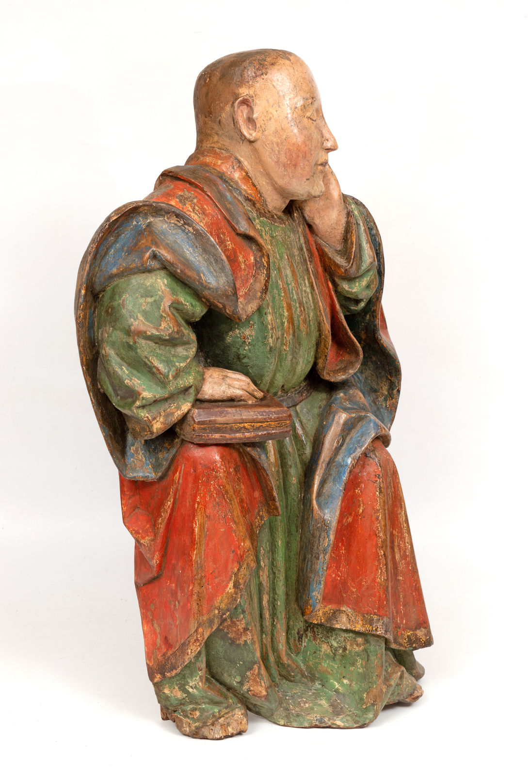Two Sino-Portuguese saints (St. Luke? and St. John the Evangelist?), South China, possibly Macao; 1600–1650