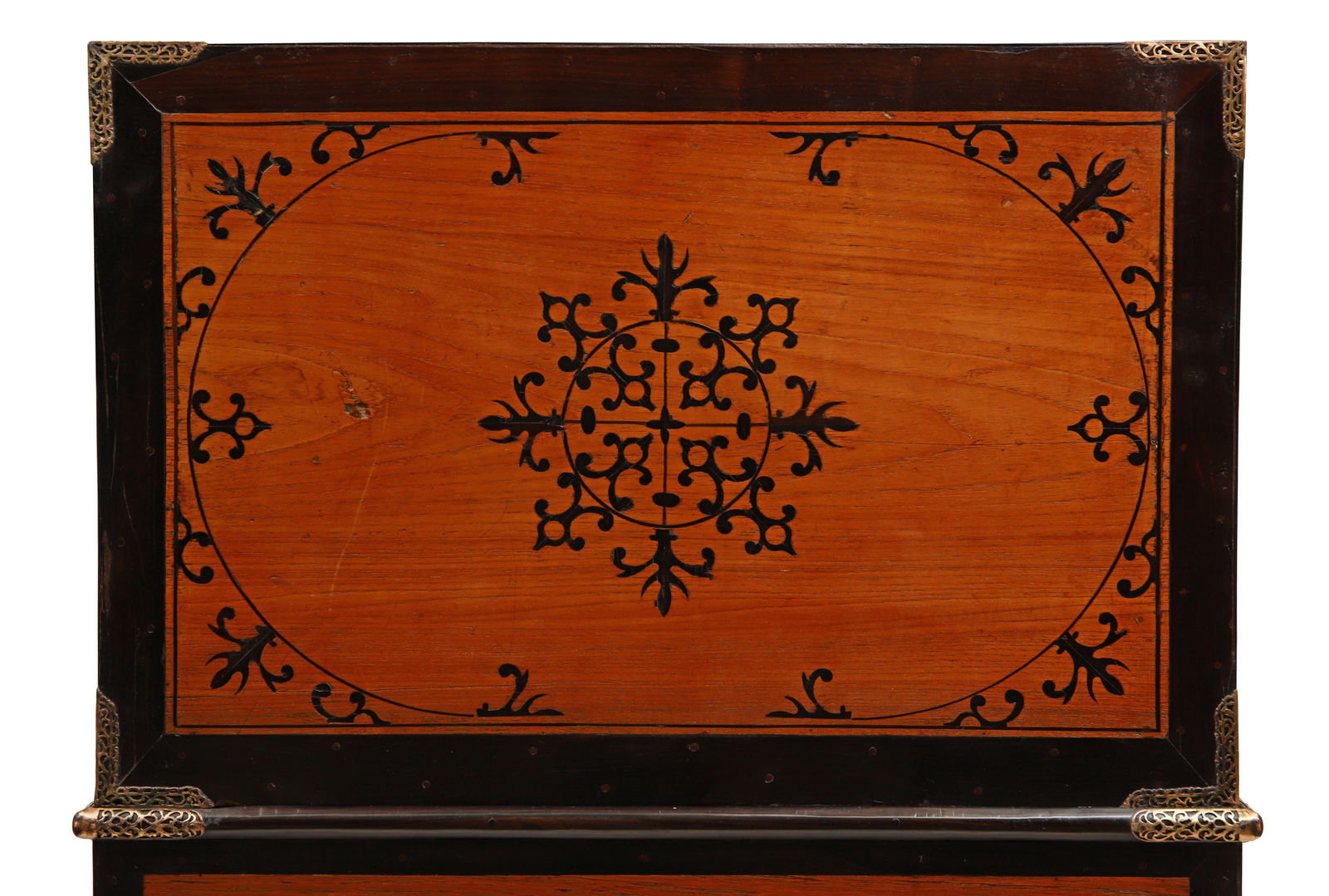 An Indo Portuguese Cabinet on Stand with the Jesuits Insignia , Goa, 17th century