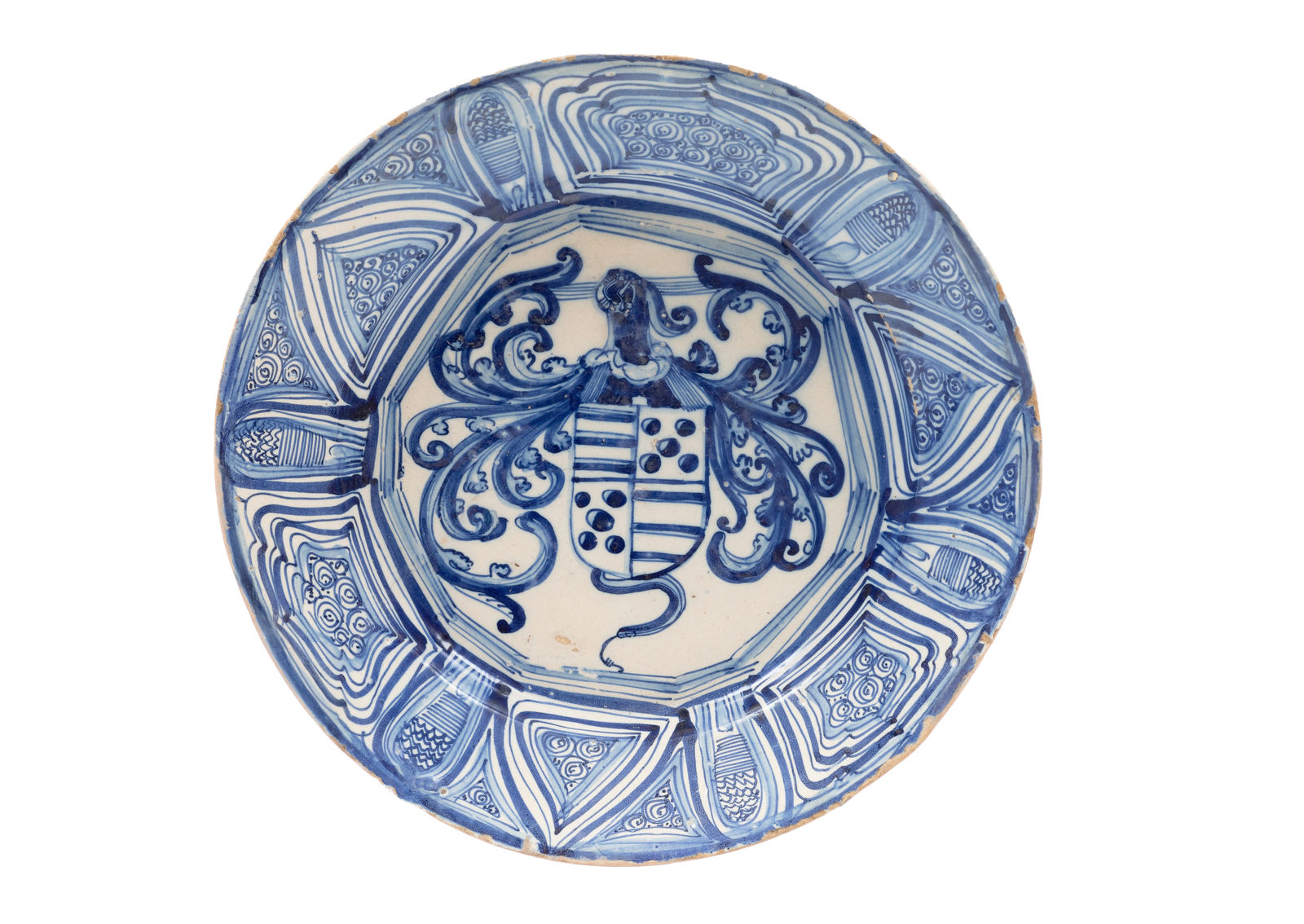 Ceremonial plate with weapons, masks and angles, 'Geometric Decoration', 1600 – 1620