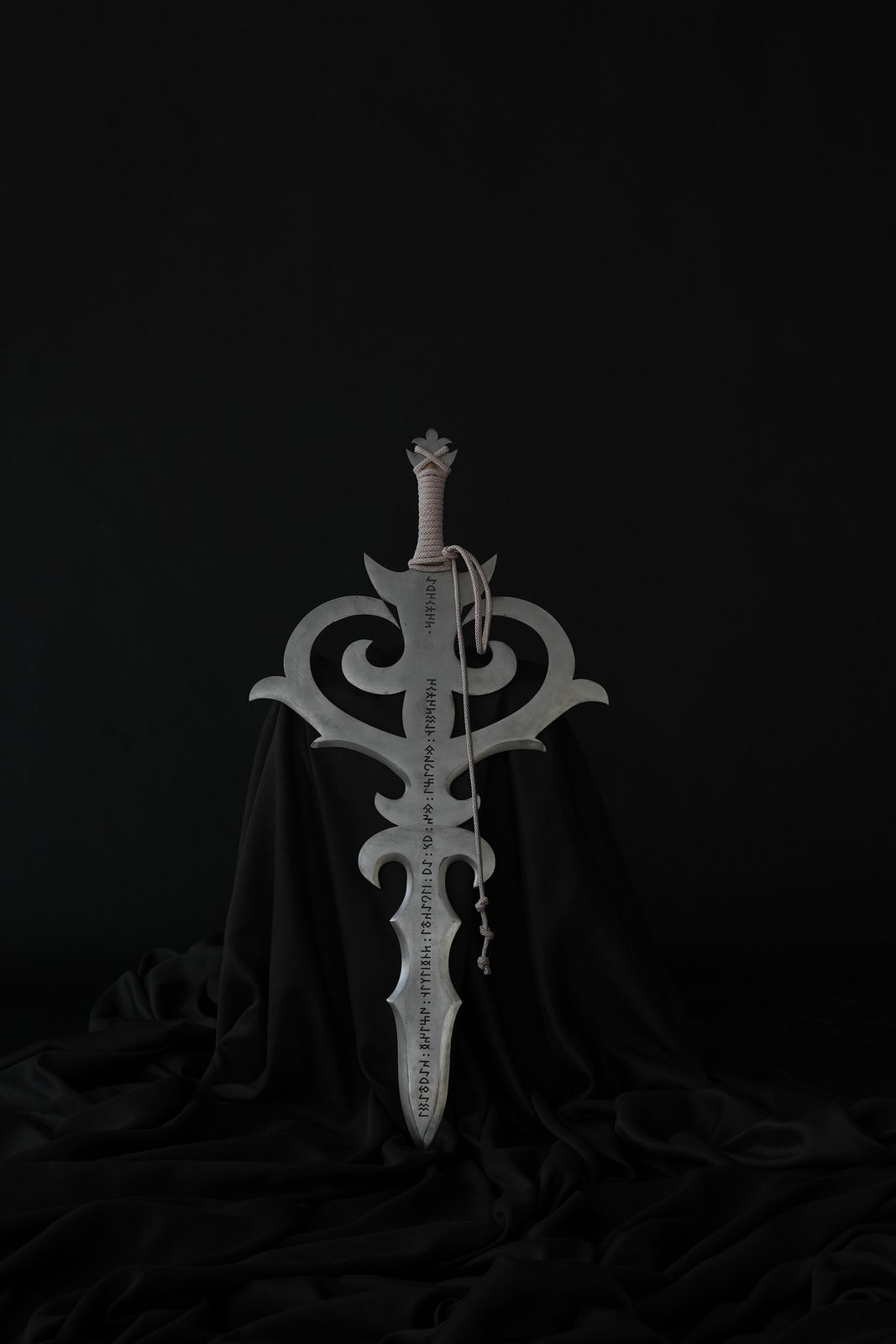 Aya Shalkar (Kazakhstan/US), Aiqoshqar (“Ramshead of the Moon” - Ancient Peri/ Kazakh) Engraving Translation: Like the Ram’s horn and the Moon’s crescent, what’s yours shall return to you., 2023