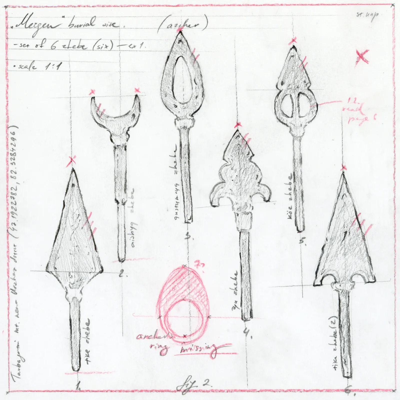 Aya Shalkar (Kazakhstan/US), Mergen Burial Site Drawing, 2026