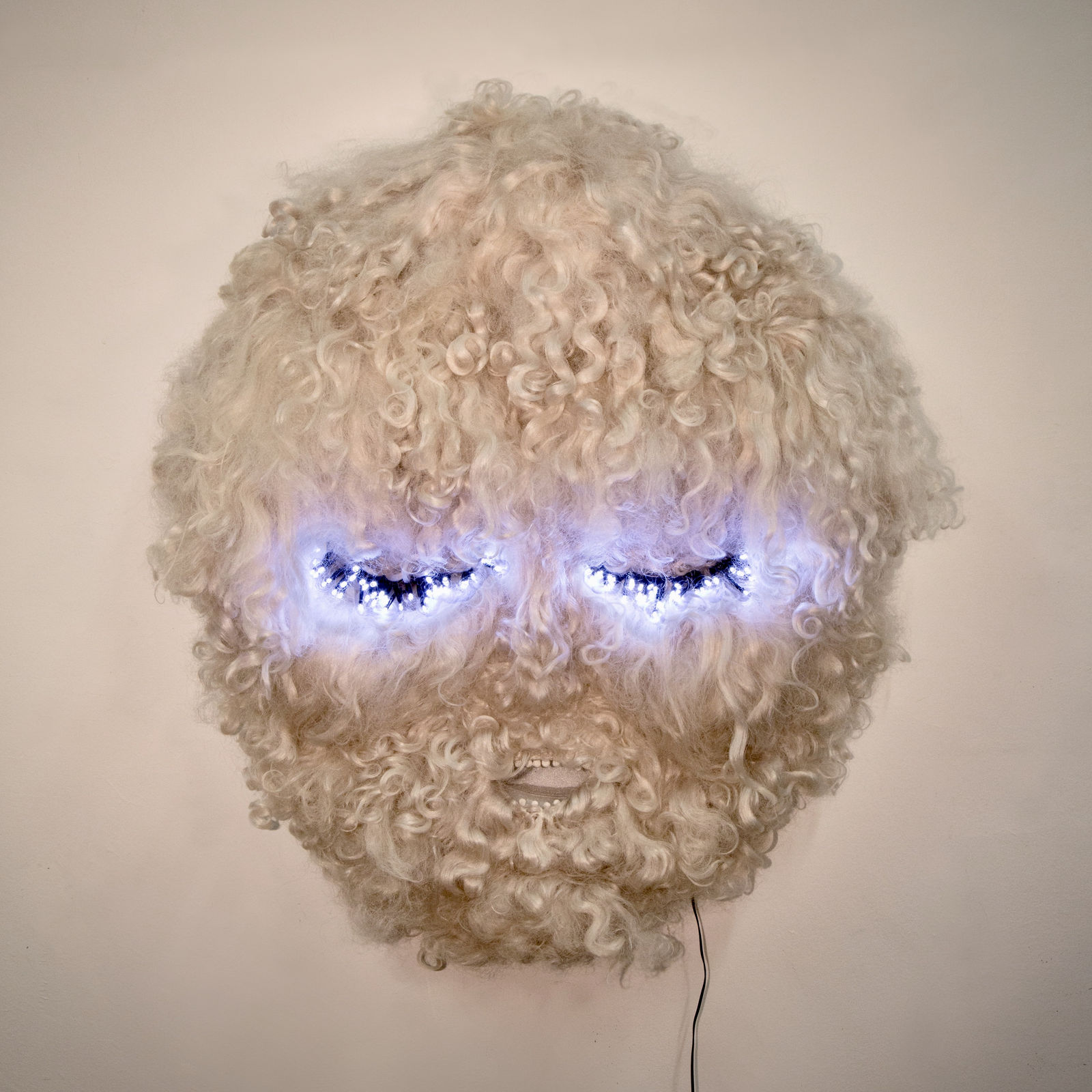 Tarryn Gill, Belly of the Beast, White Curly Mask, 2018