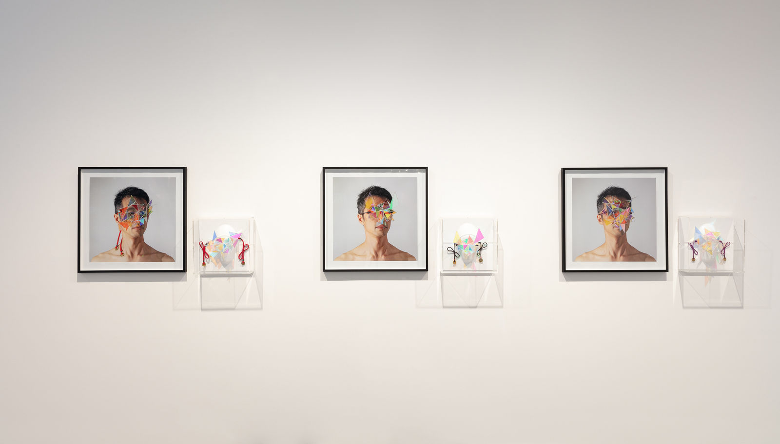 Yusuké Takemura, Dichroic Glass Mask II (red), 2023