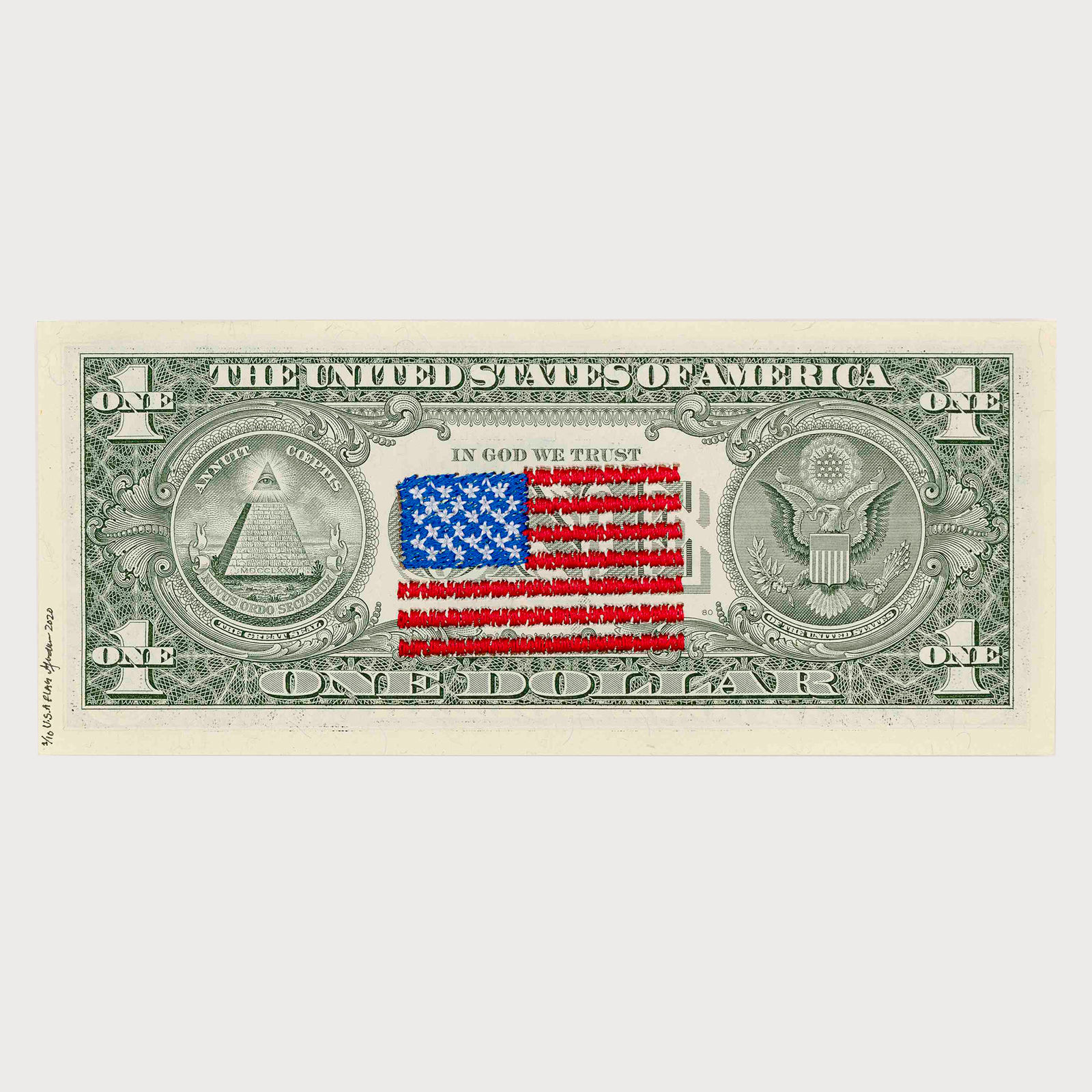 Abdullah M. I. Syed, Money Flag: USA (1 US$ Verso), 2020