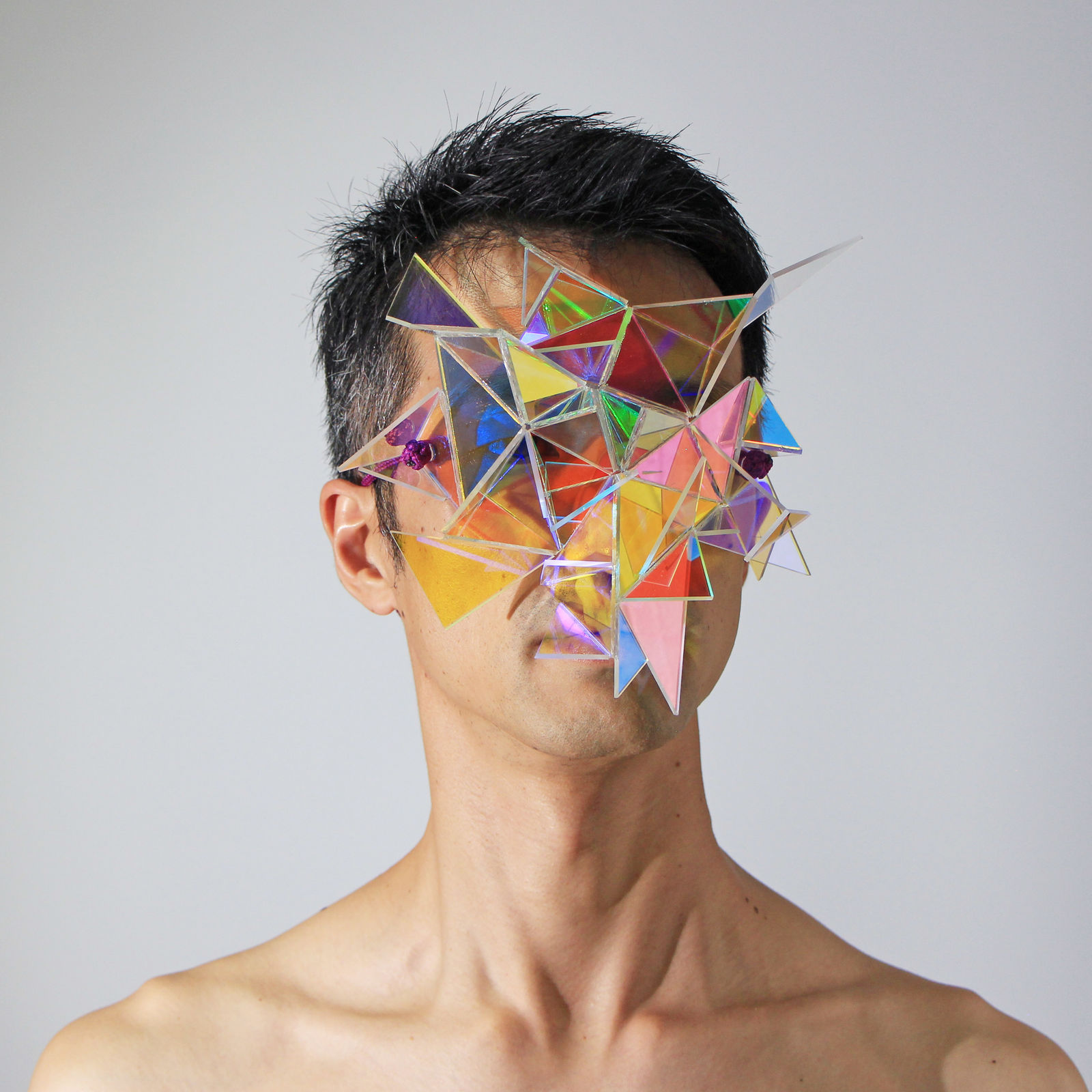 Yusuké Takemura, Dichroic Glass Mask I (purple), 2023