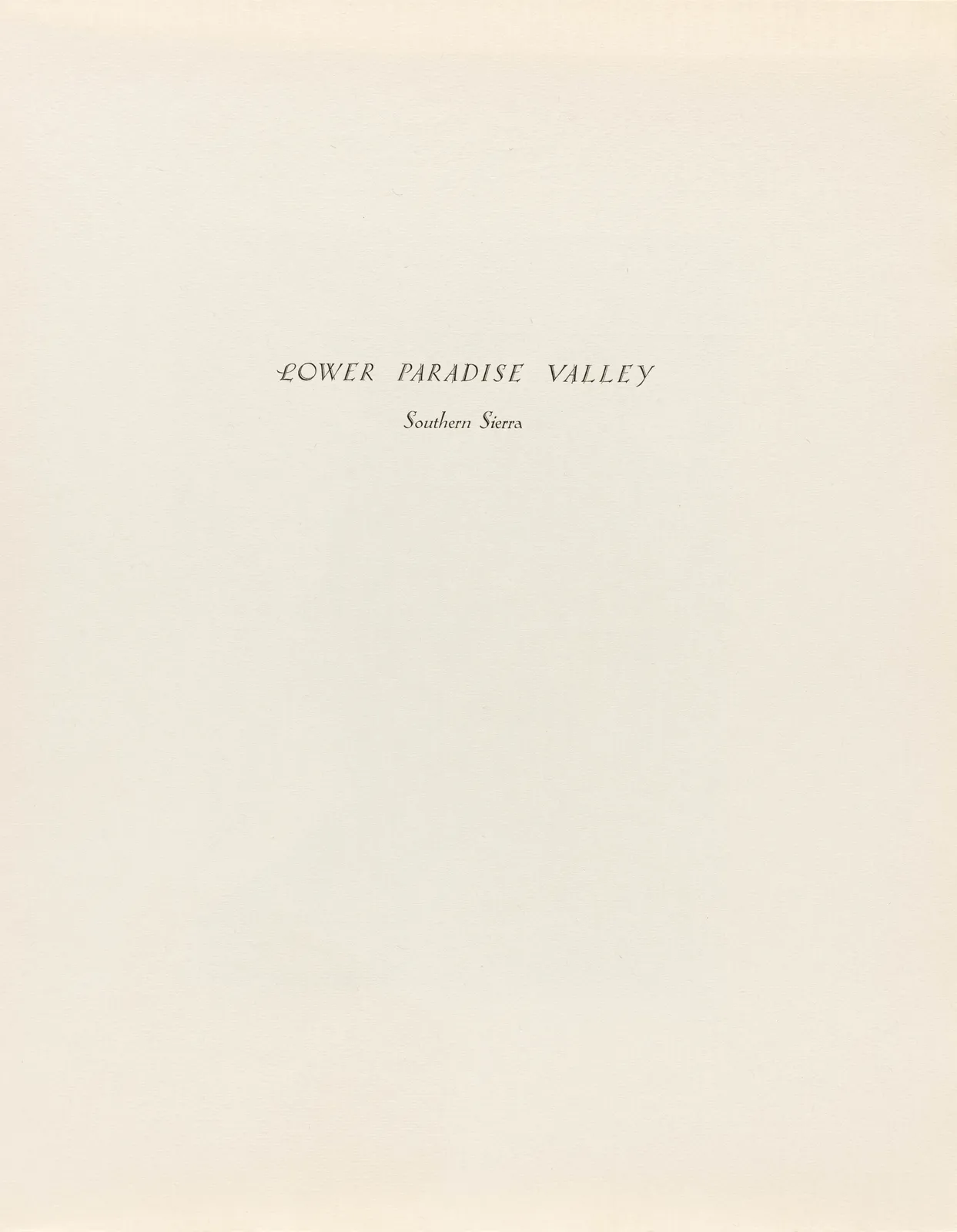 Ansel Adams, Lower Paradise Valley, Southern Sierra, c. 1925