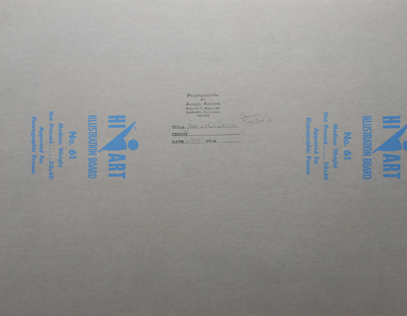 Ansel Adams, Cemetery Statue and Oil Derricks, Signal Hill, CA, 1939