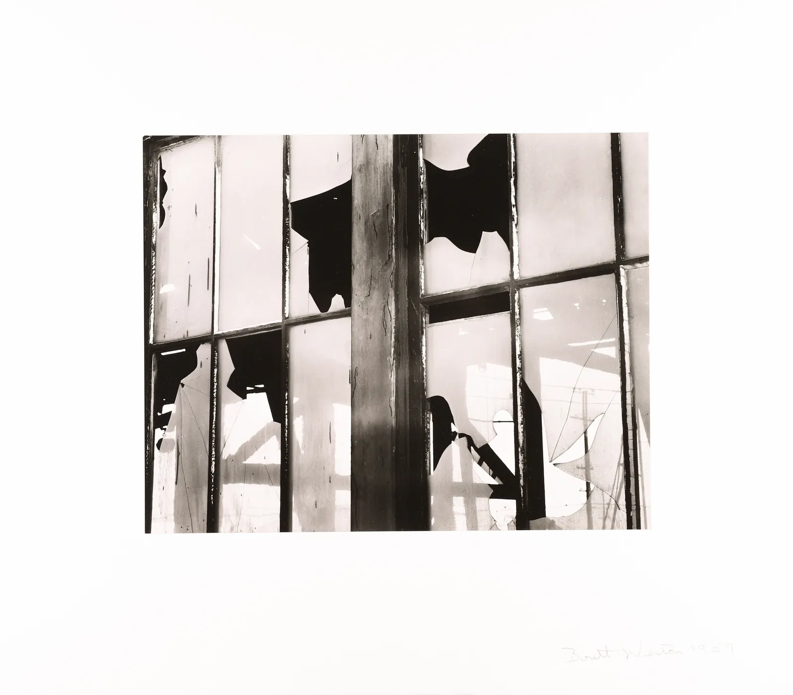 Brett Weston, Broken Window, Hunters Point Shipyard, San Francisco, 1959