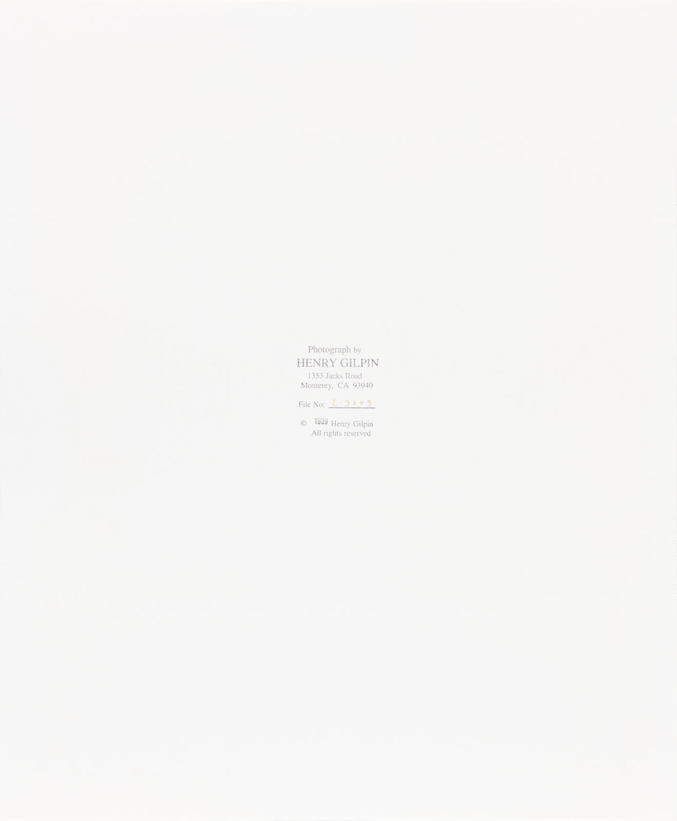 Henry Gilpin, Deer Creek, Yosemite, 1989