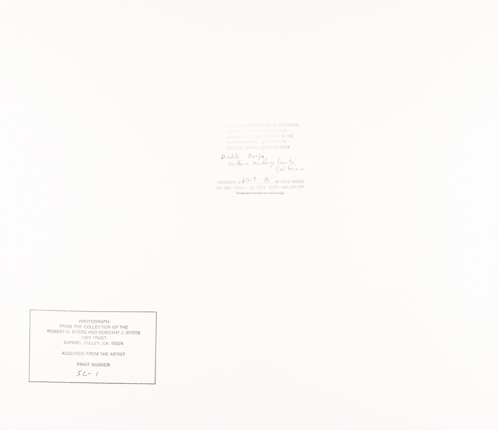 Steve Crouch, Diablo Range, Southern Monterey County, CA, 1974