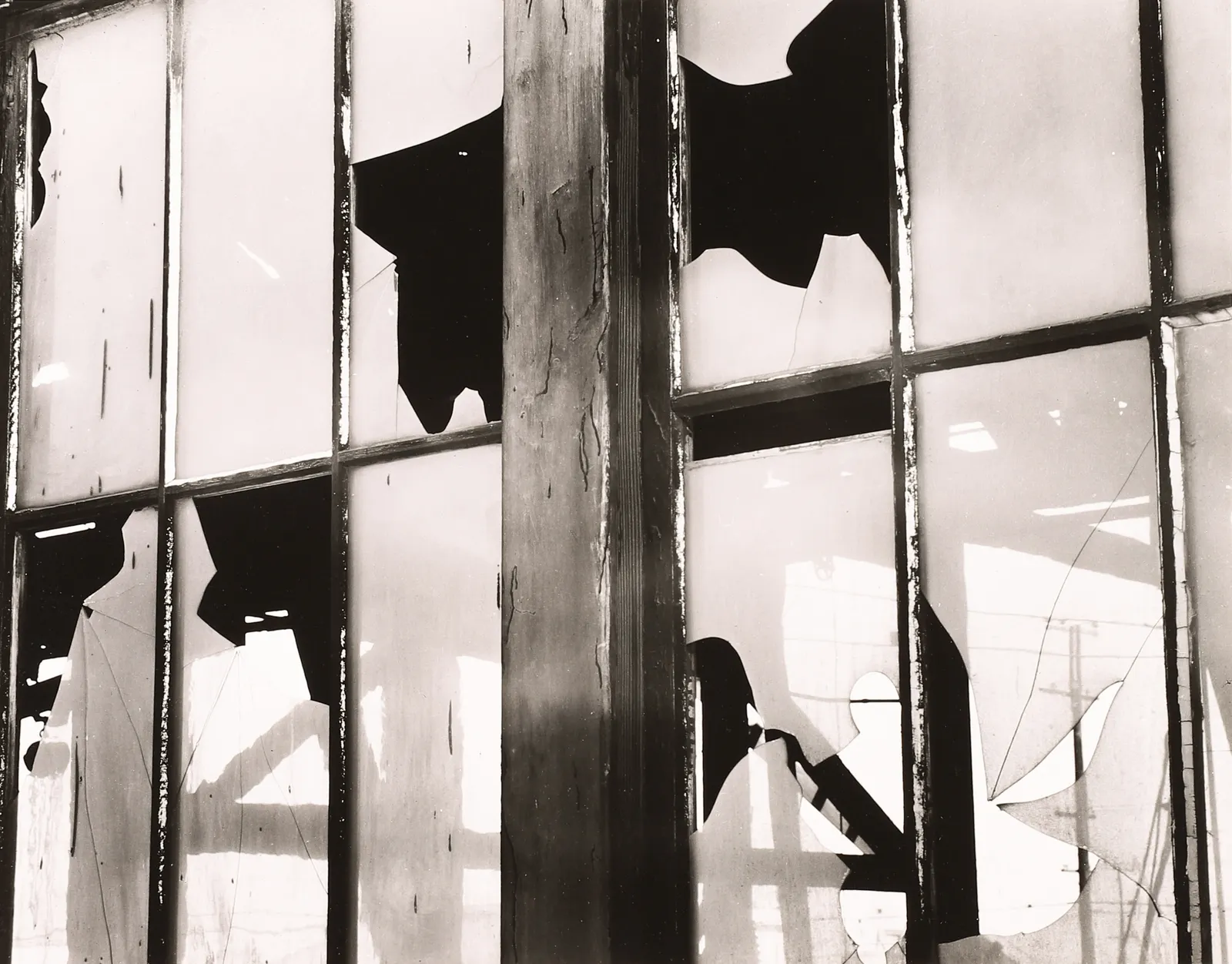 Brett Weston, Broken Window, Hunters Point Shipyard, San Francisco, 1959