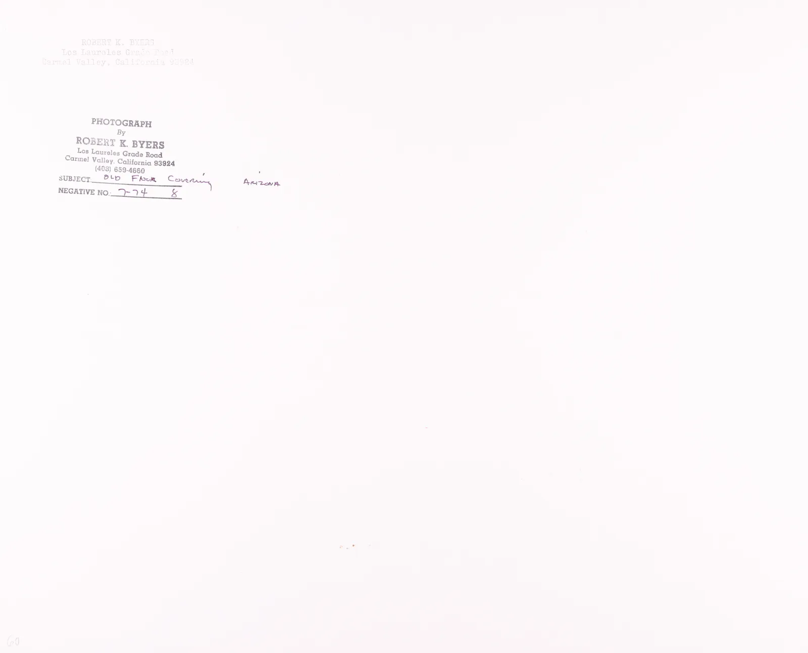 Robert K. Byers, Old Floor Covering, Arizona, 1974