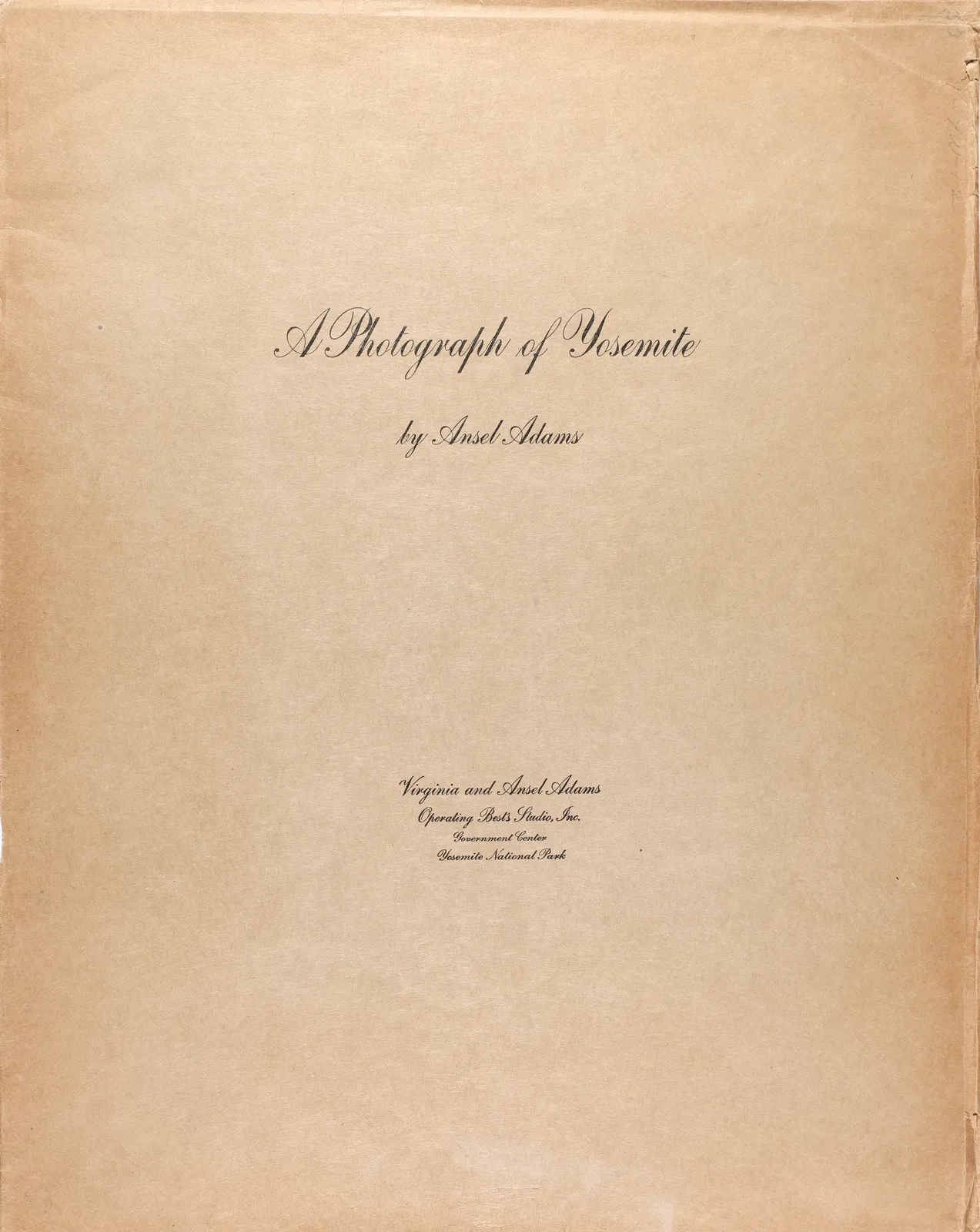 Ansel Adams, Wawona Tunnel View, Winter, Yosemite, CA, c. 1934