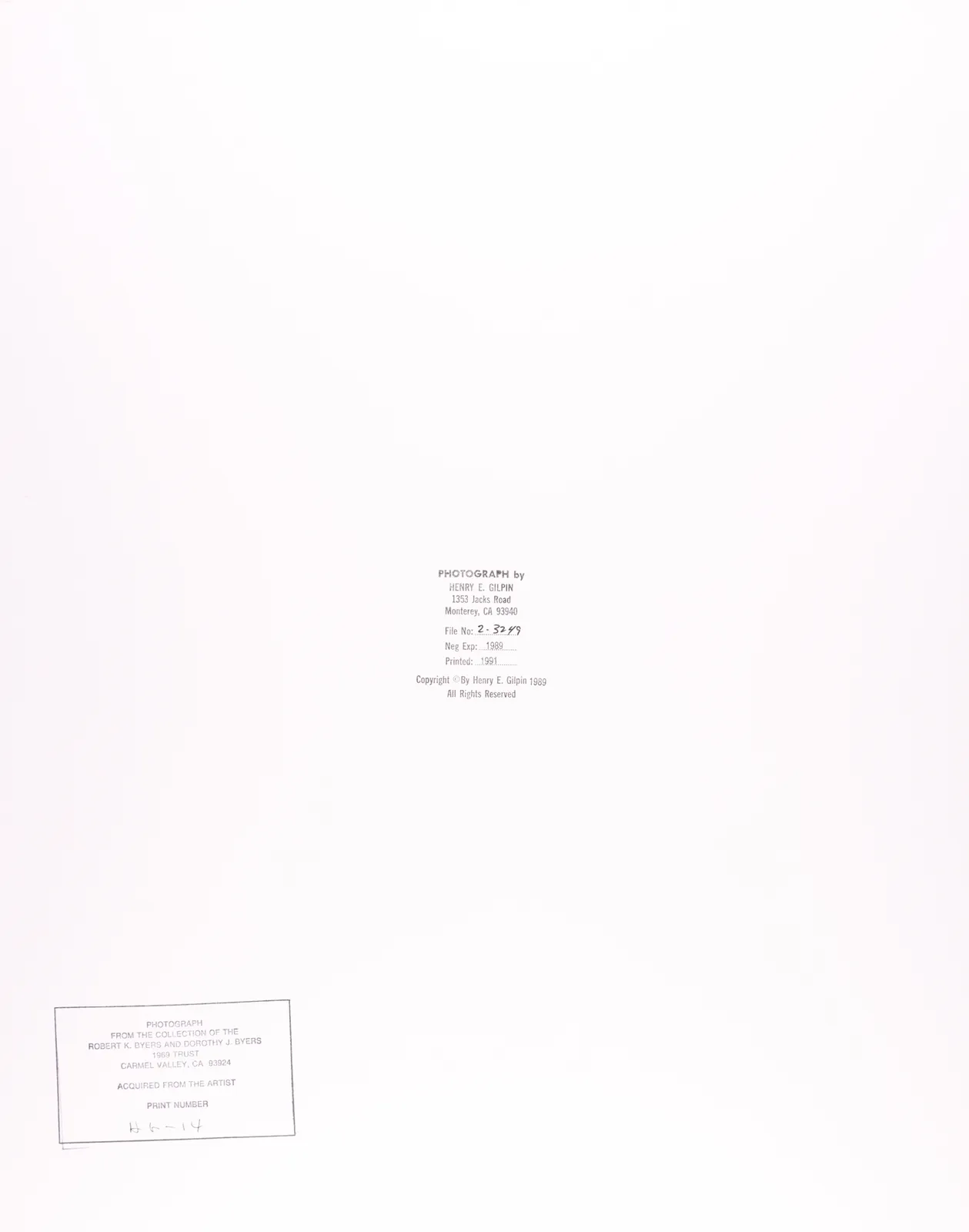 Henry Gilpin, Deer Creek, 1989