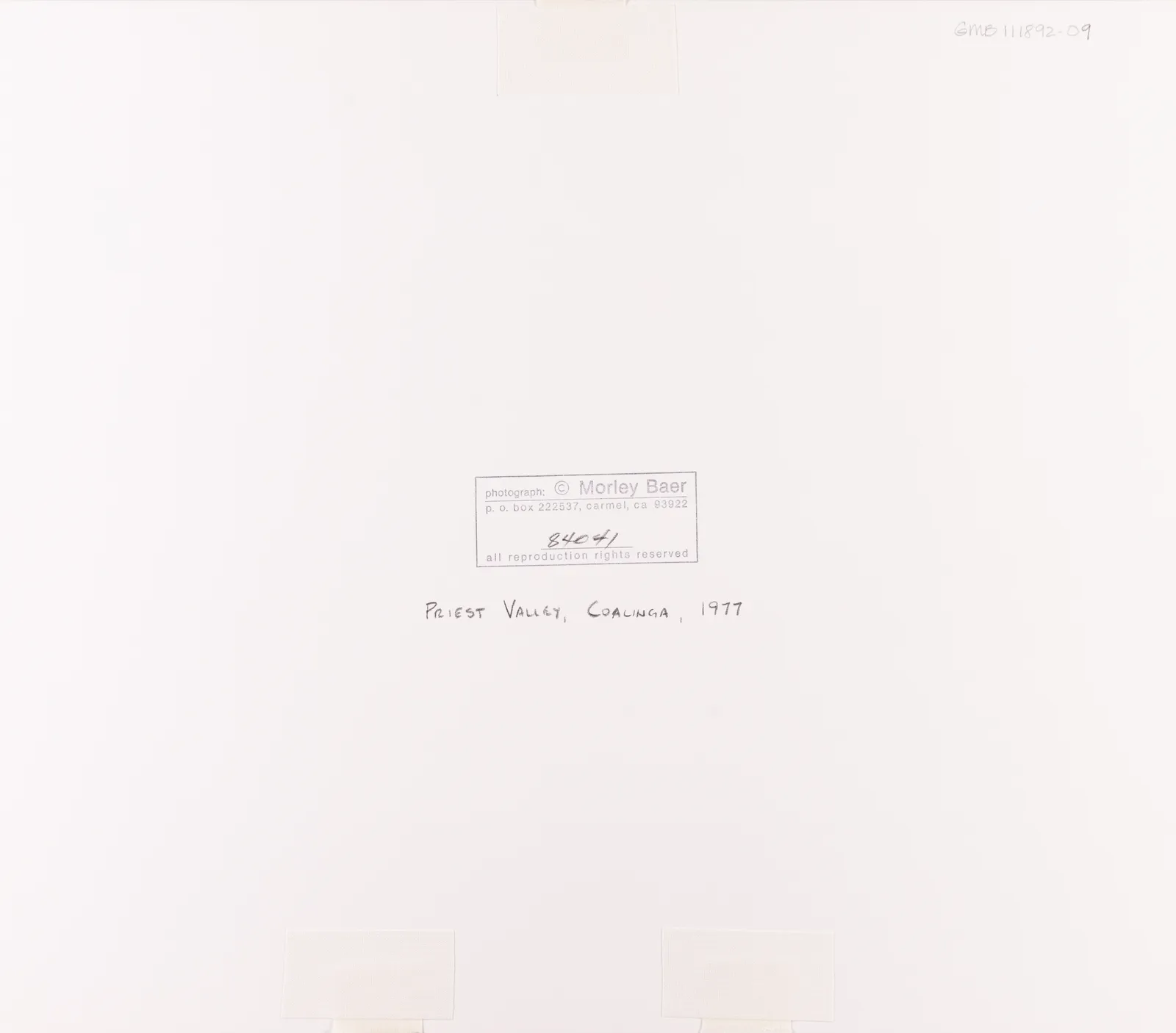 Morley Baer, Priest Valley, Coalinga, CA, 1977