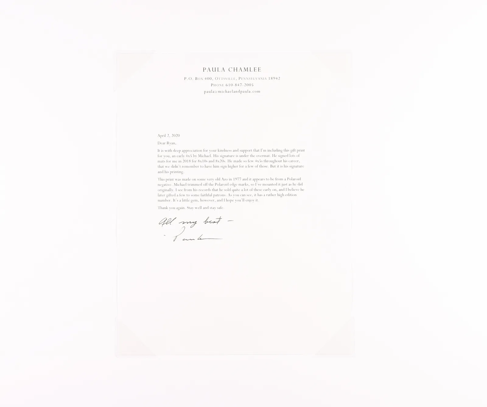 Michael A. Smith, Upper Lake, New York, 1977