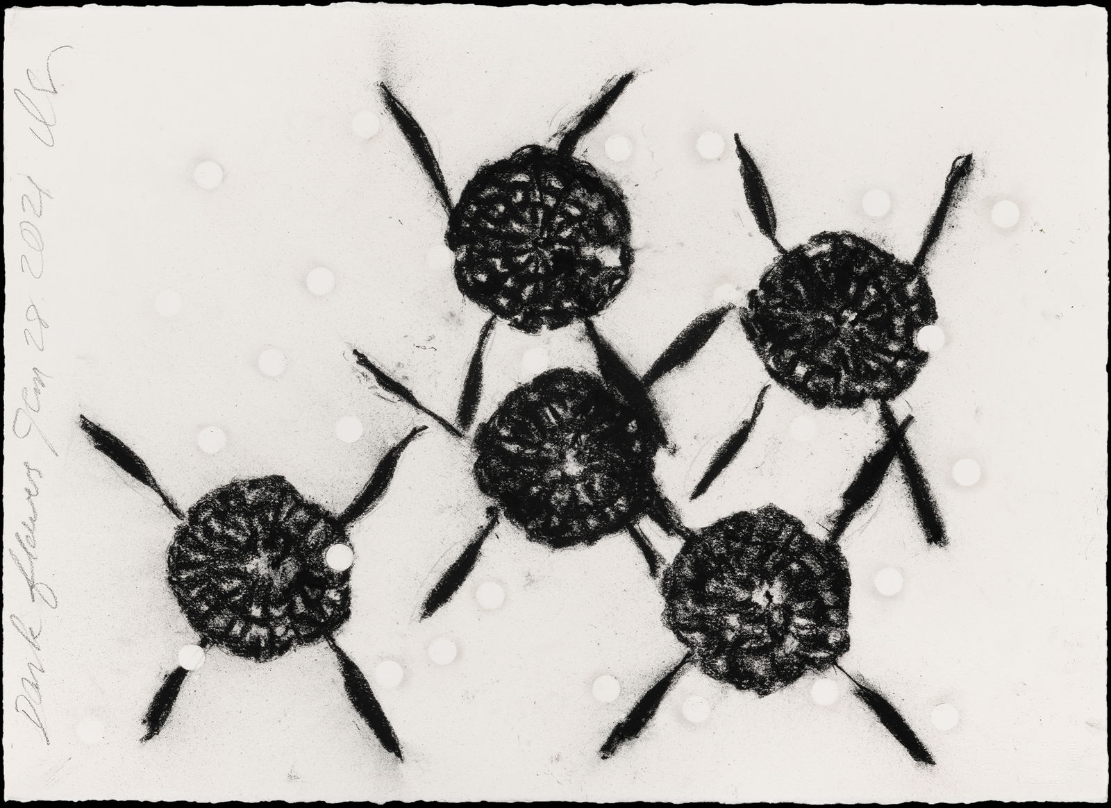 Donald Sultan, Dark Flowers Jan 28 2021, 2021