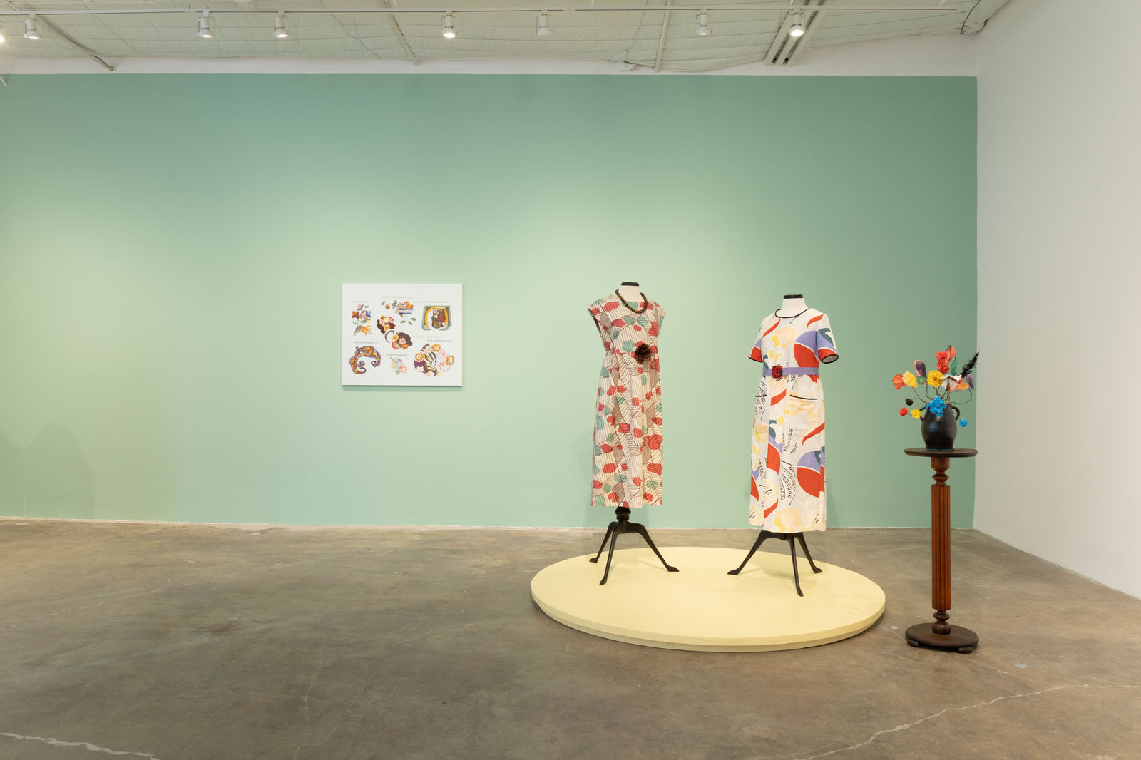 Elaine Reichek, Dress in Duncan Grant's "Queen Mary" Fabric, 2024