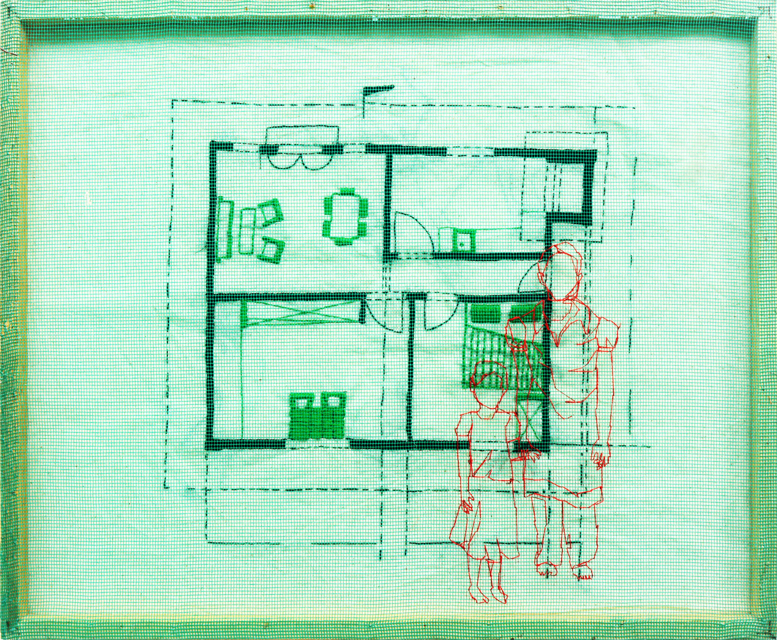 Hema Shironi, A Family Photo of Her Husband and Children II, 2024