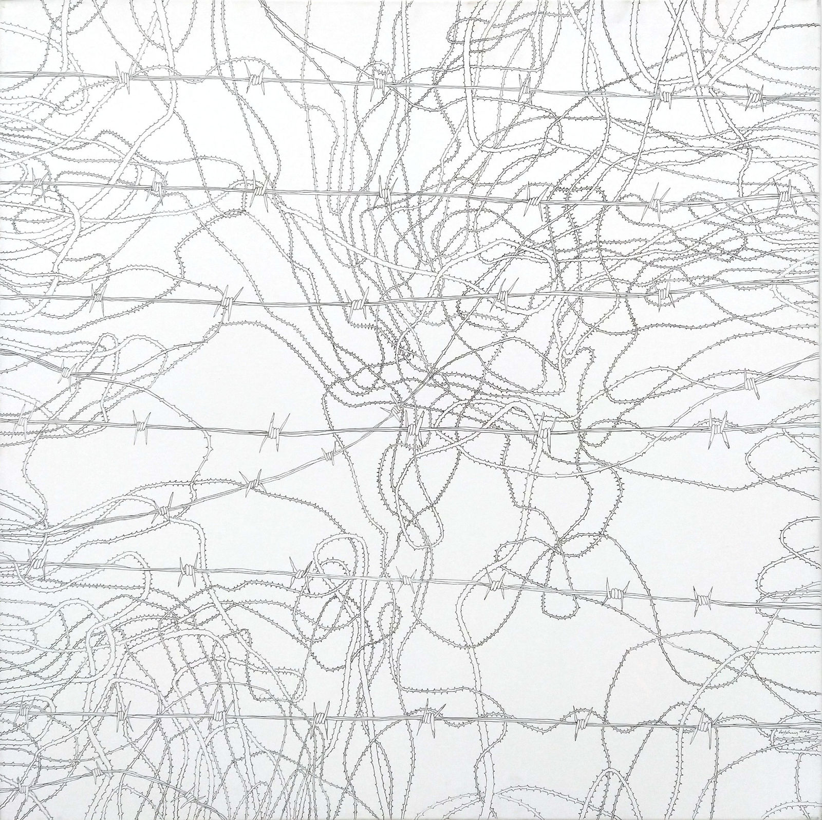 Chandraguptha Thenuwara, Camouflage-Thorns-Lotus, 2016