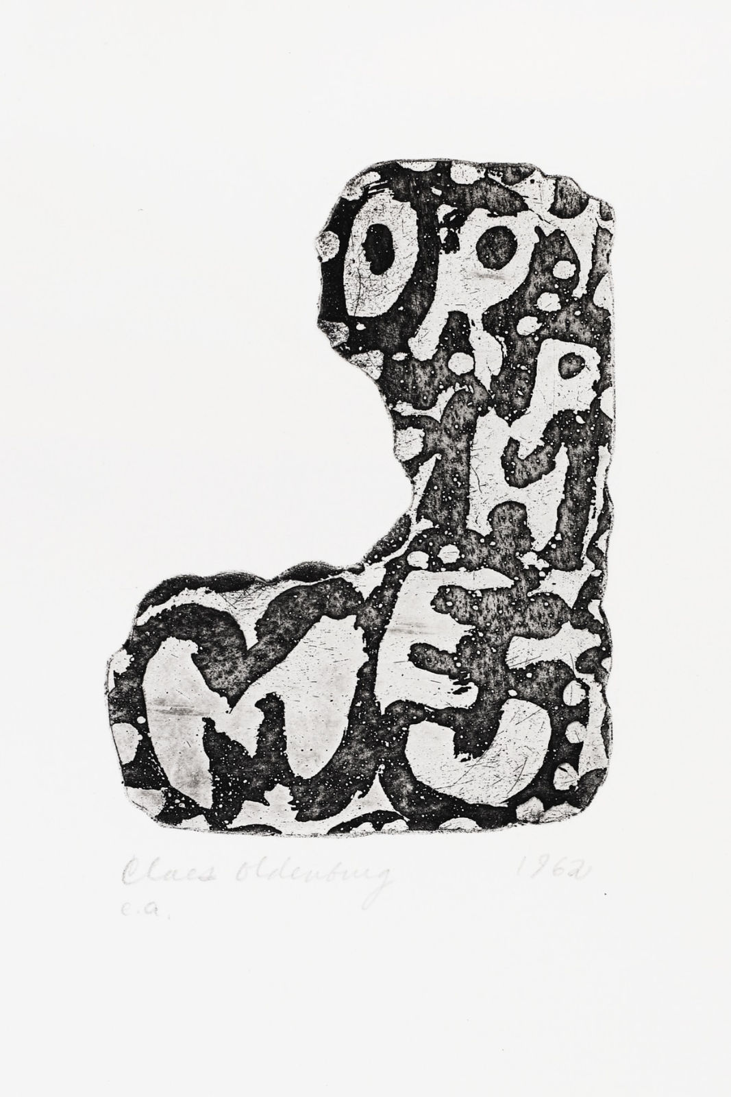 Claes Oldenburg, Orpheum Sign, from the International Anthology of Contemporary Engraving: The International Avant-Garde: America Discovered, volume 5, 1964 portfolio, 1962