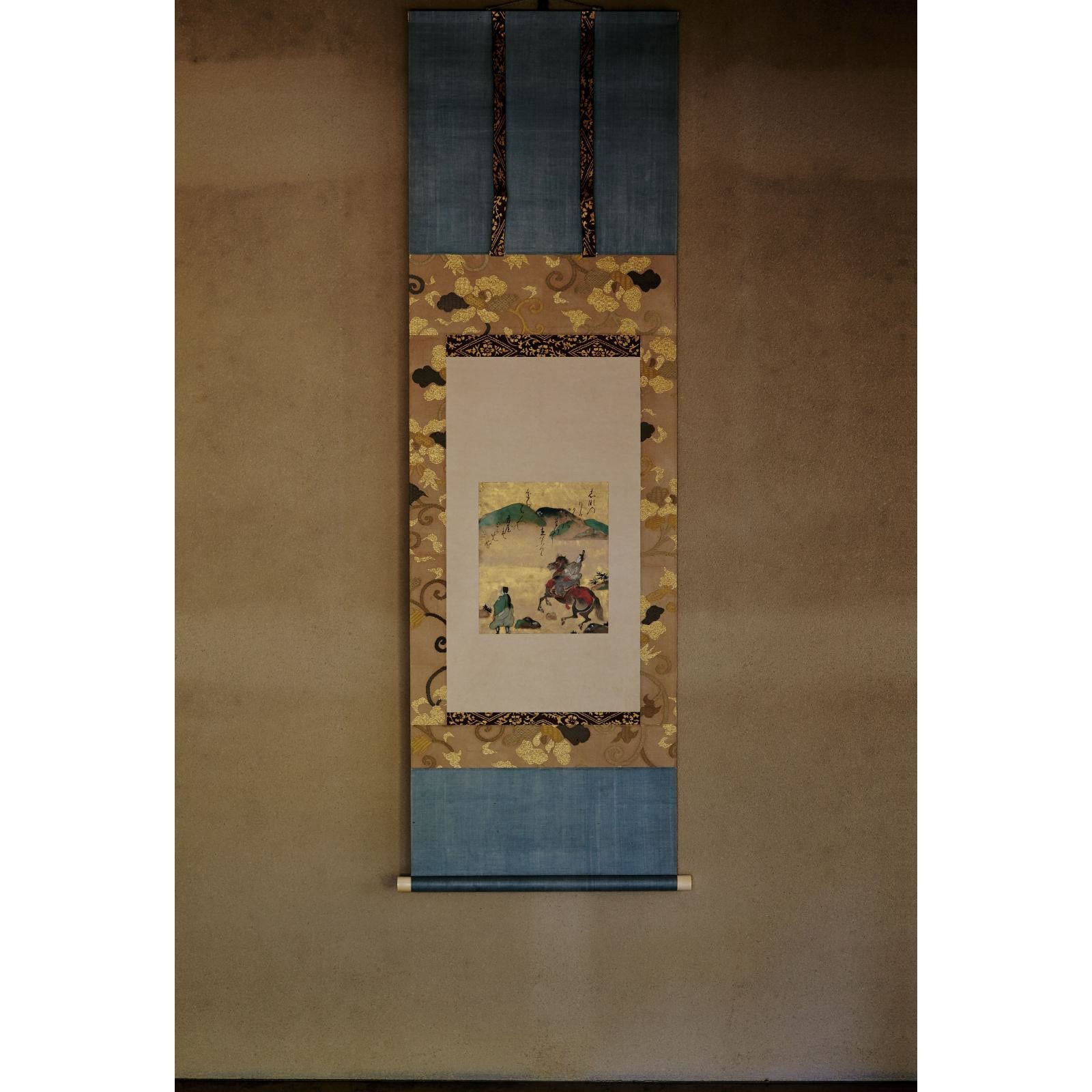 Attributed to Tawaraya Sōtatsu, Poem Card with “Mount Asama” Scene from the Tales of Ise