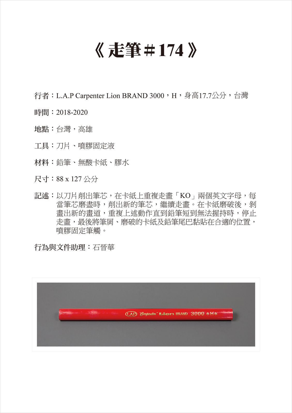 Shi Jin-Hua, Pen Walking #174, 2018-2020