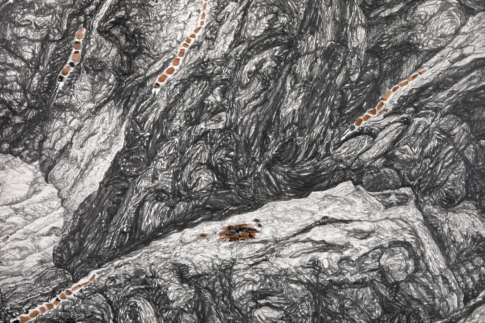 Shi Jin-Hua, Giacometti Sat Under the Alps, 2019