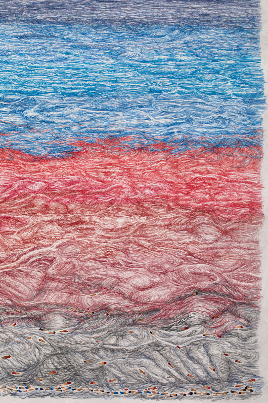 Shi Jin-Hua, Pen Walking #182 Ocean, 2020-2022