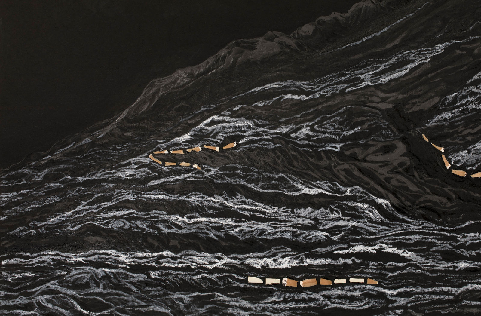 Shi Jin-Hua, Pen Walking #183 The Tranquil Peak and Serene Ridges, 2022