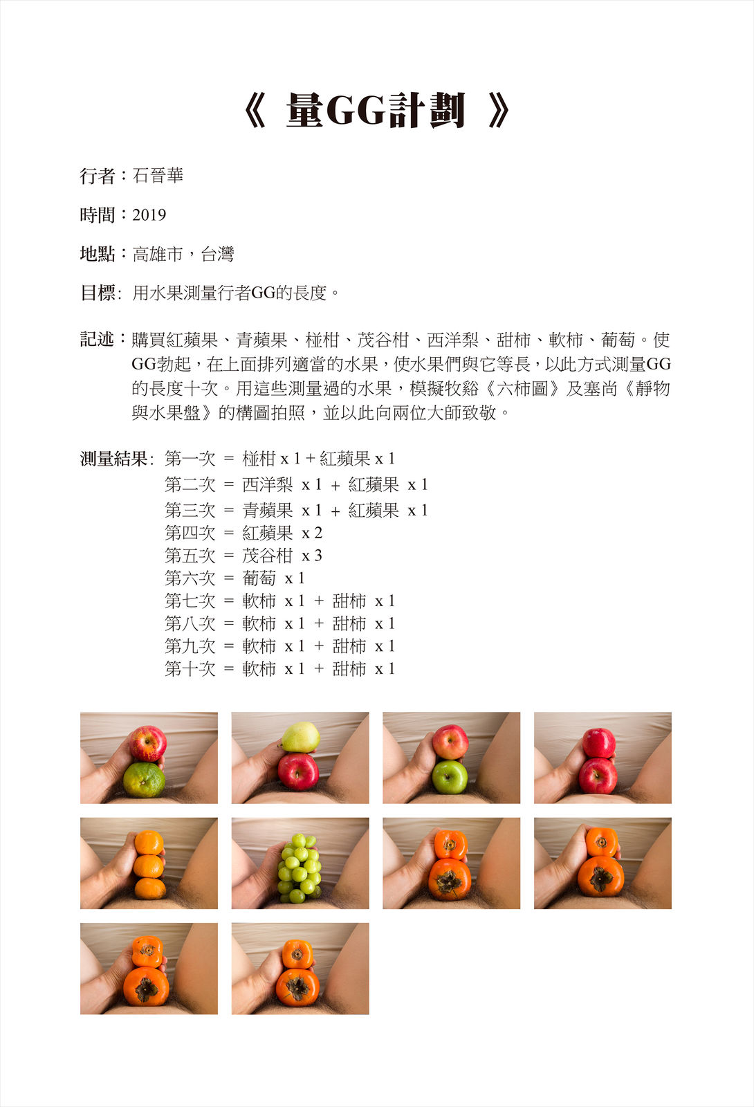 Shi Jin-Hua, Penis Measurement - A Tribute To Mu Shi and Cézanne, 2004