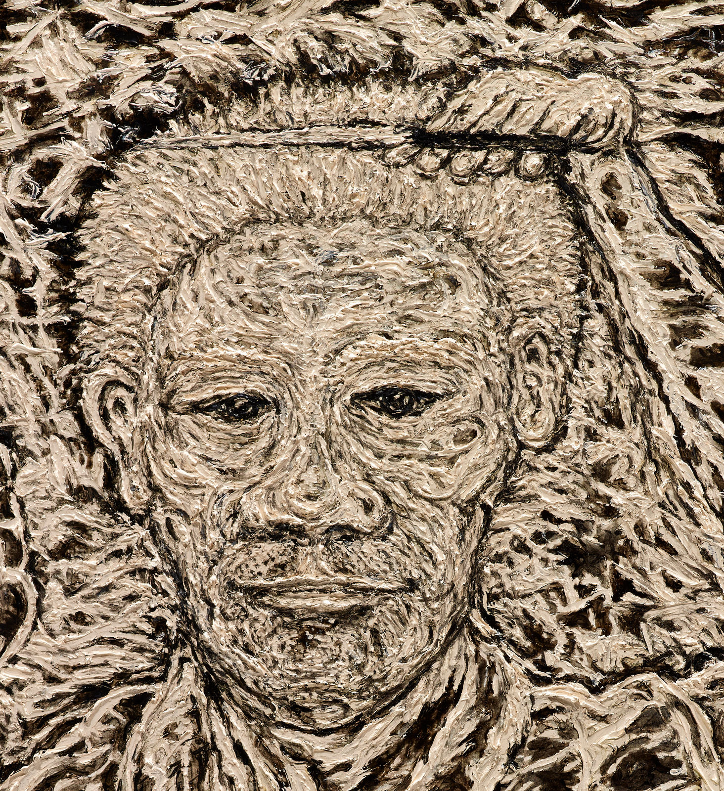 Shi Jin-Hua, A Self-Portrait with Scissors, 2016-2017